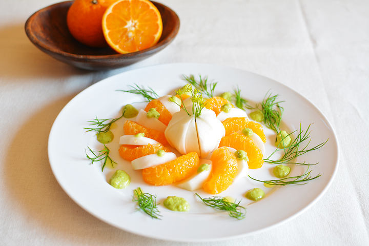 たんかんと蕪のサラダ