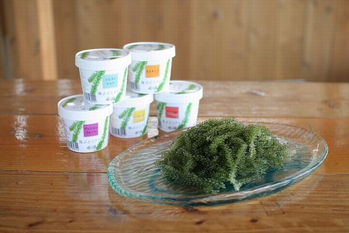 海ぶどう入りのアイスクリーム