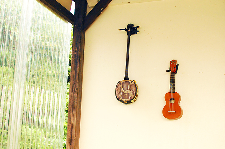 三線（さんしん）とウクレレ