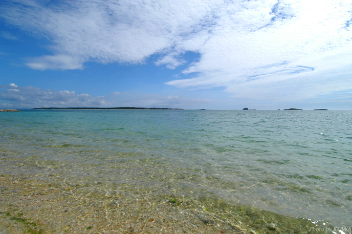 遠浅のビーチ