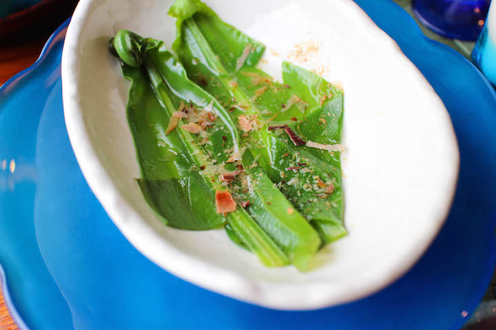 沖縄第一ホテルの朝食：オオタニワタリのおひたし