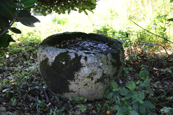 玄関前に置かれた「トゥージ」と呼ばれる水瓶