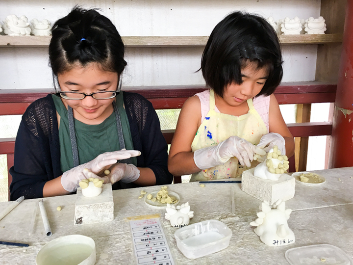 漆喰シーサー作り体験