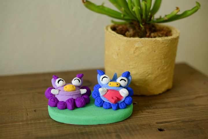 色付けした漆喰シーサー