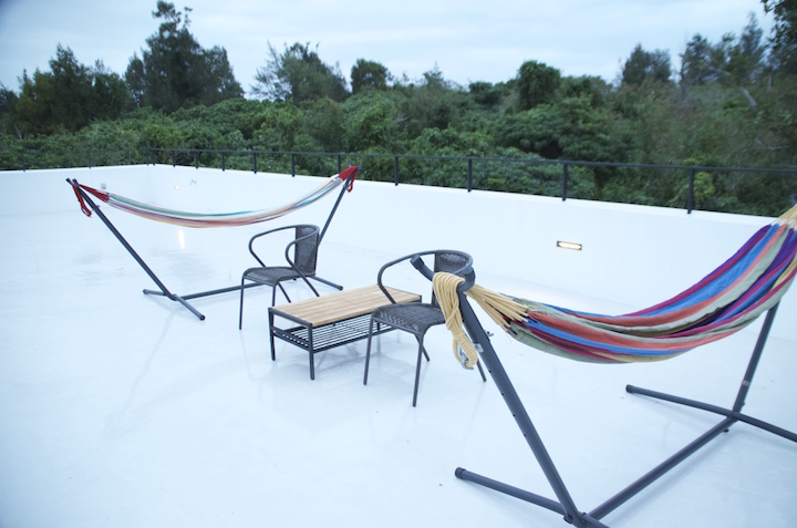 ハンモックのある屋上