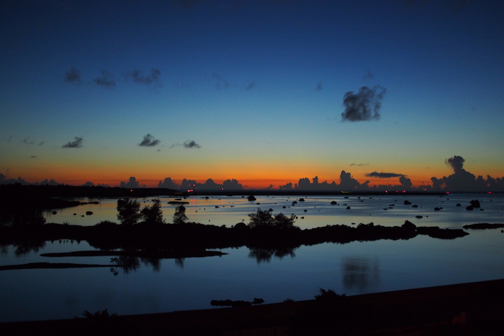 「佐和田の浜」の夕焼け
