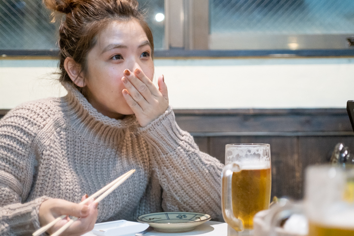 ミーバイを食べるお客様