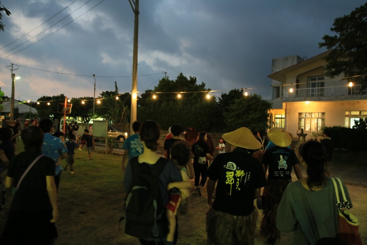 兼城公民館を出発