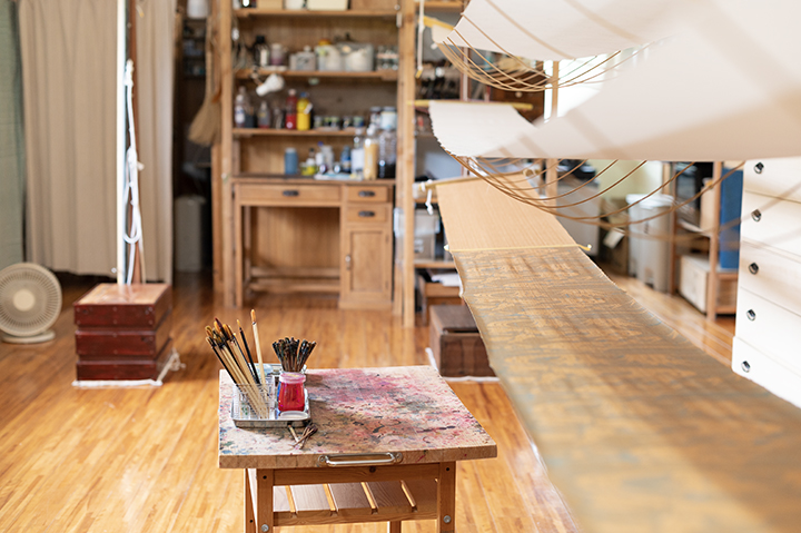 「紅型工房ひがしや」の工房